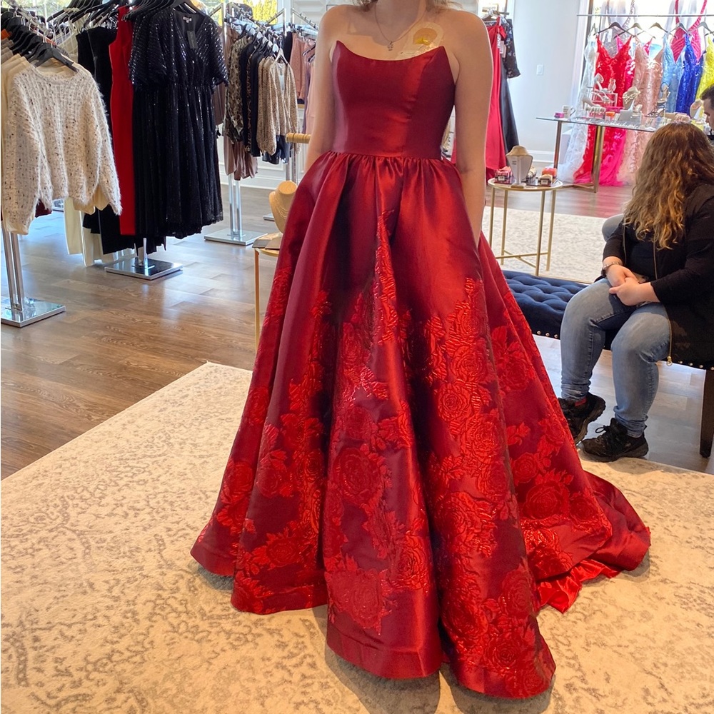 Red Jovani Ball Gown (02038) Size 10